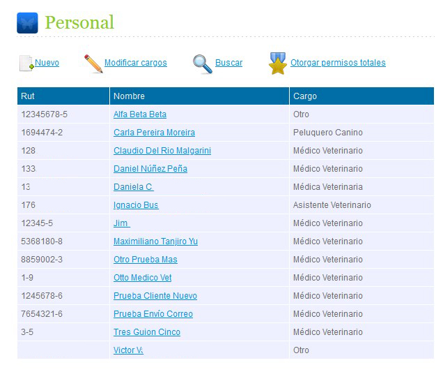 Sistema de Personal NoahVet