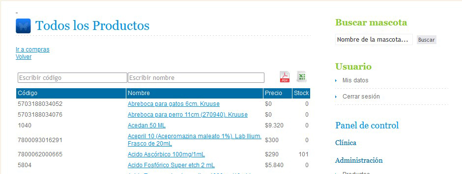 Sistema de Productos NoahVet